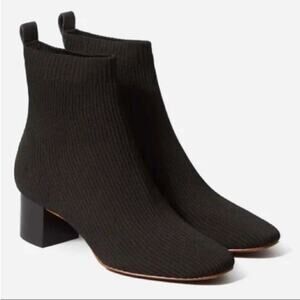 EVERLANE The Ankle Glove Boot in ReKnit Black Pull On Stretch Size 10.5 NEW